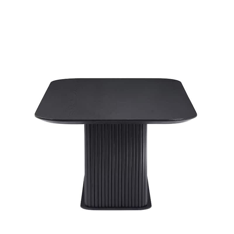 Modern Coffee Table Simple Coffee Table Stylish Coffee Table with Walnut Table Top and Black Table Legs, for Living Room