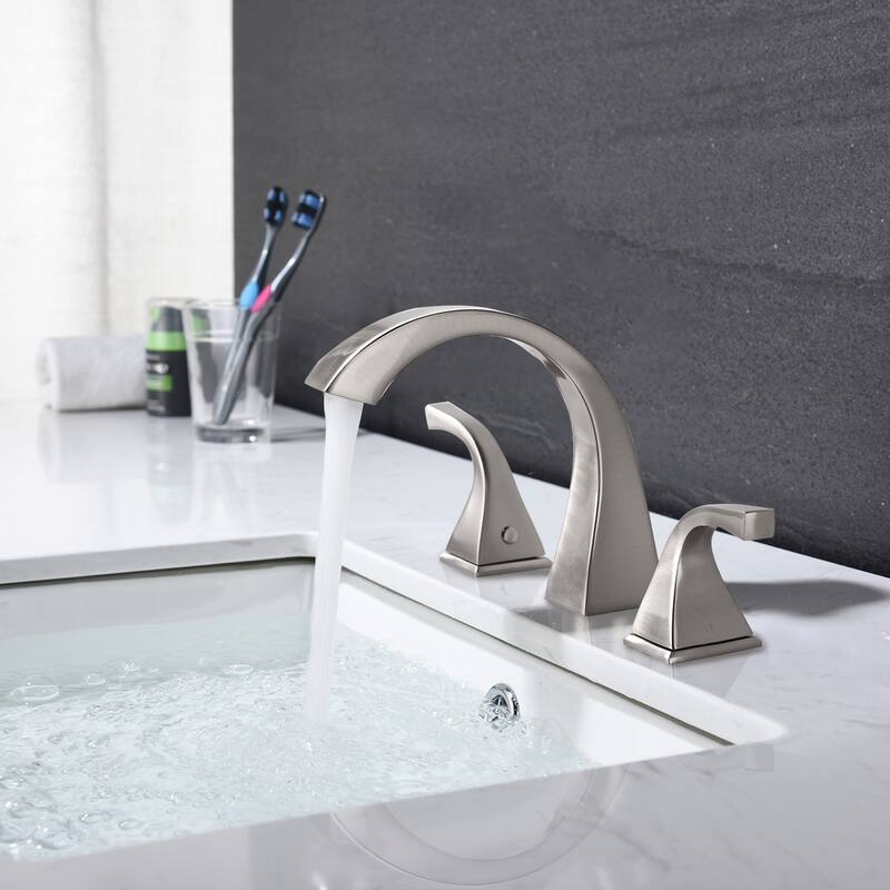 BATHLET Artistic Arc Widespread Bathroom Faucet With Drain