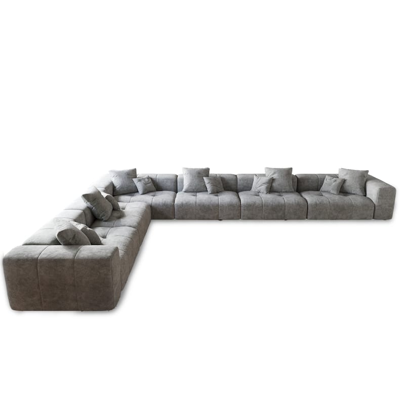 183''W Large Linen Corner Sectional Couch for Living Room Sofa Set
