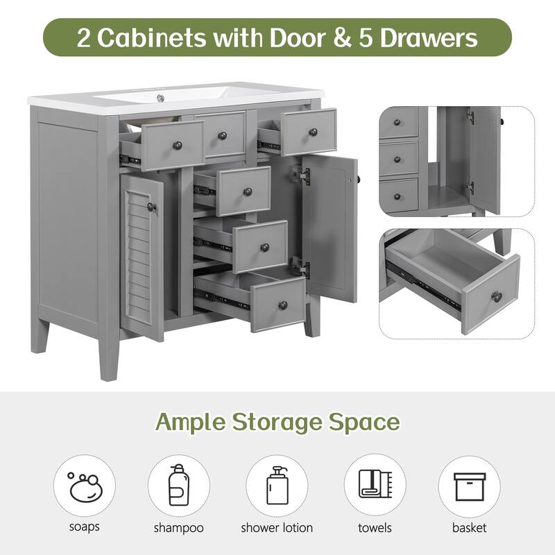 Modern Bathroom Vanity without Sink, Cabinet Base Only