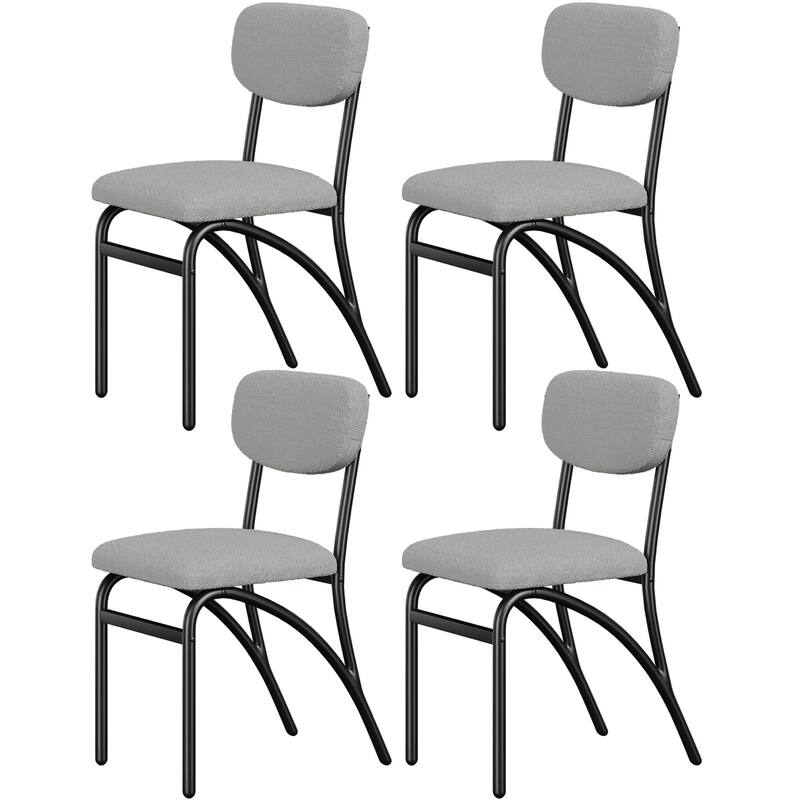 Modern Upholstered Kitchen Dining Room Chairs Set of 2,with Arched Metal Legs - Gray - 4-Piece