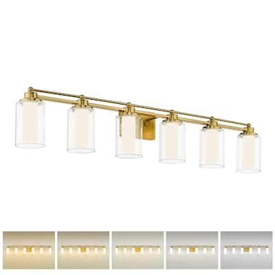 6 Light Vanity Light, Bathroom Light, 36W 5CCT - 6-Light