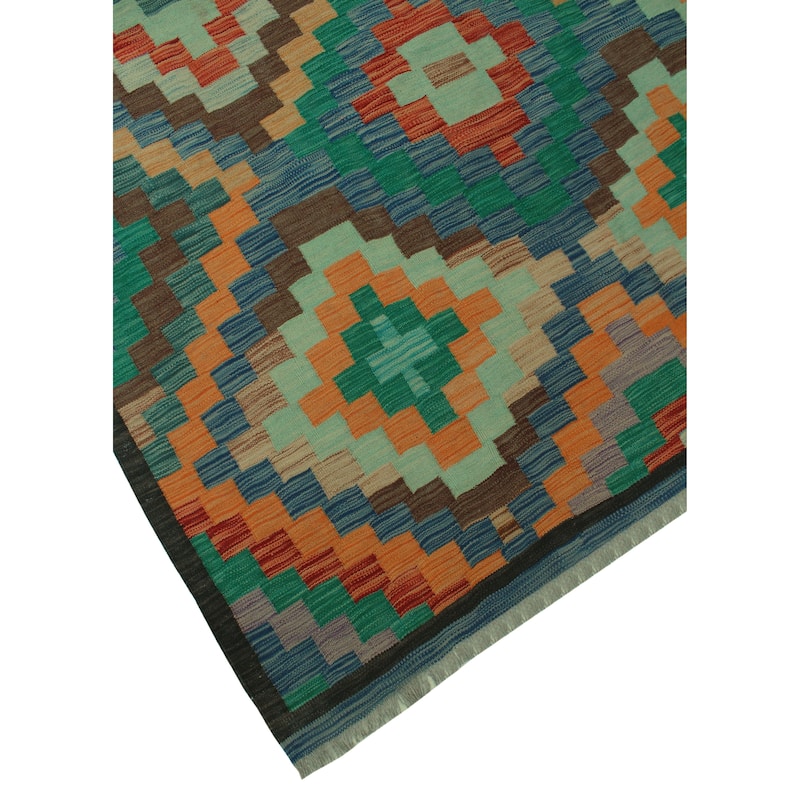 Hand-Woven Sangat Nadir Brown/Blue Rug - 6'3" x 9'10"