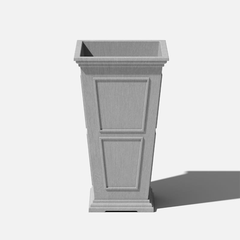 Veradek Brixton Tall 28-inch Planter - 26"H x 14.75"W x 14.75"L - Grey