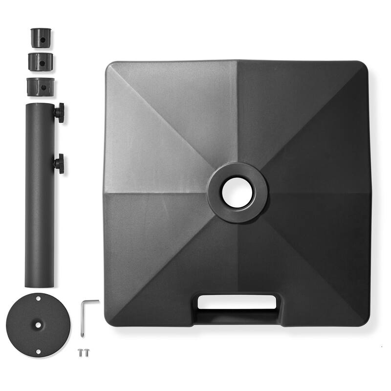 Fillable Mobile Umbrella Base Stand w Wheels for Patio Lawn Deck - 20"