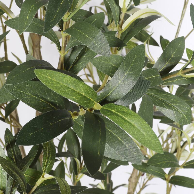 7" Artificial Olive Tree in Black Plastic Pot, 1pc/set