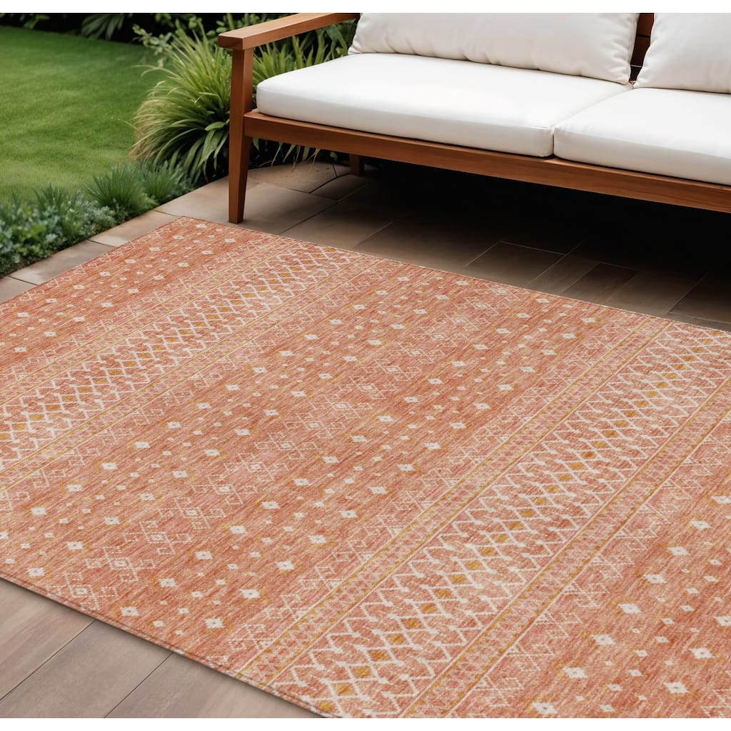 HomeRoots Tribal Transitional Rectangle Outdoor Rug