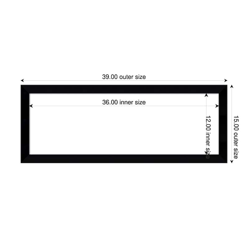 Amanti Art Black Museum Framed Dry Erase Magnetic Board - 39 x 15 in