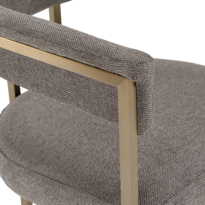 Modrest Byron Modern Grey Fabric & Antique Brass Dining Chair