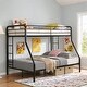 preview thumbnail 1 of 13, Twin Over Full Metal Bunk Bed with Large Under-Bed Storage, Easy Assembly Black