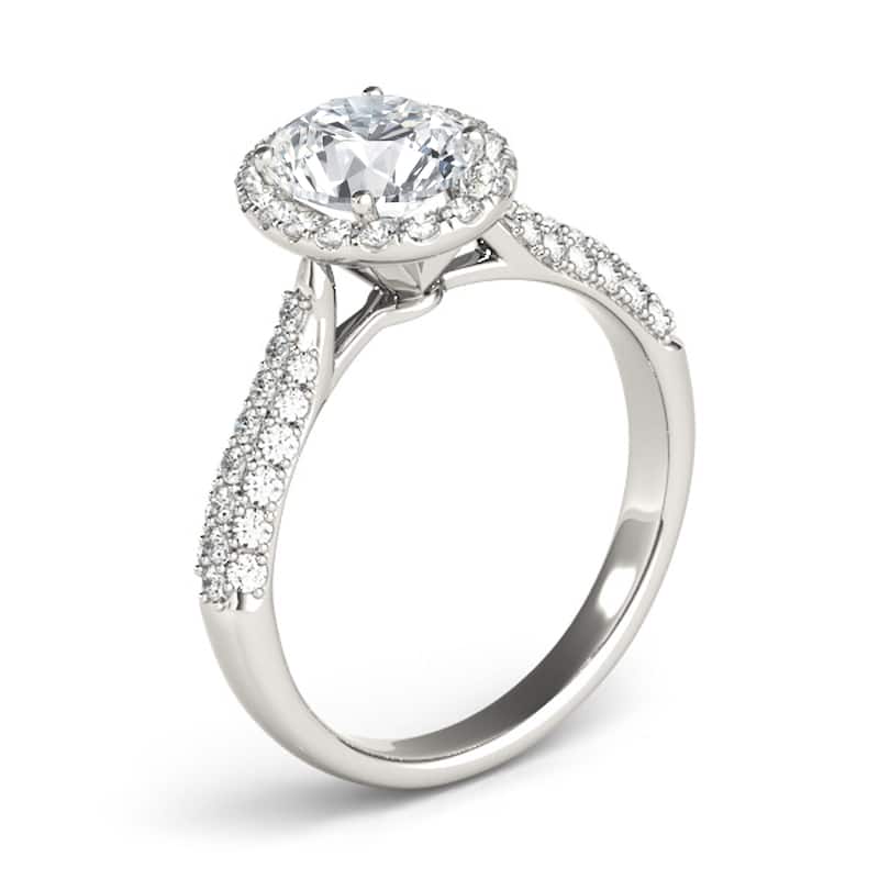 Auriya 14k White Gold Lab Grown Oval Diamond Halo Engagement Ring 0.50 to 5.00 ct. tw. (F-G VS)