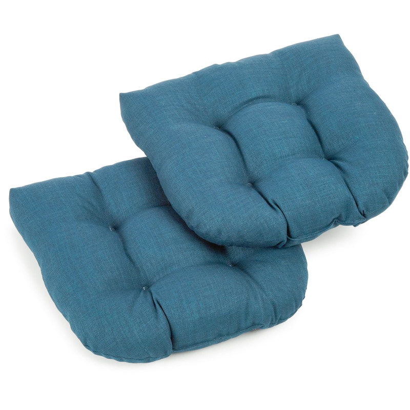 Blazing Needles 19-inch All-weather Patio Chair Cushions (Set of 2) - Sea Blue