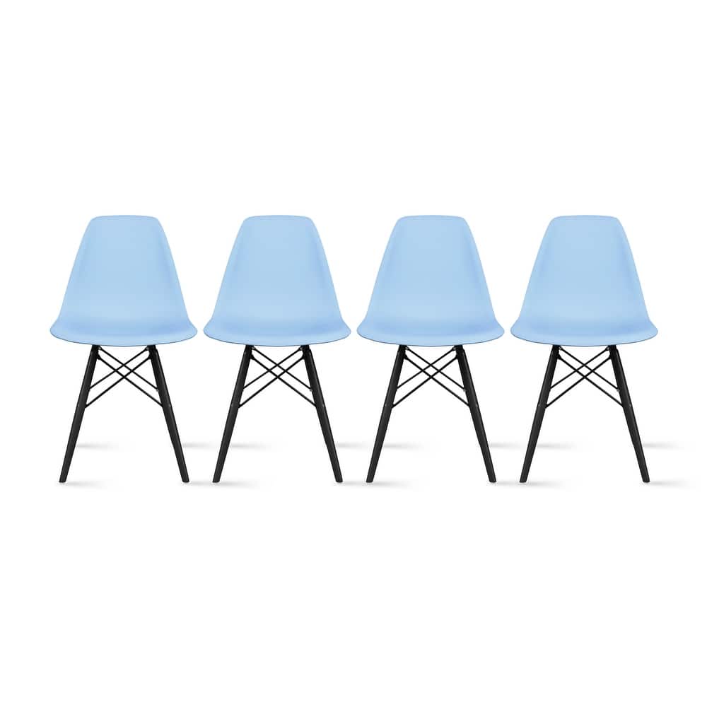 Molded Dining Side Chairs For Kitchen Eiffel Metal Legs Design Bedroom Waiting Room (Set of 4)