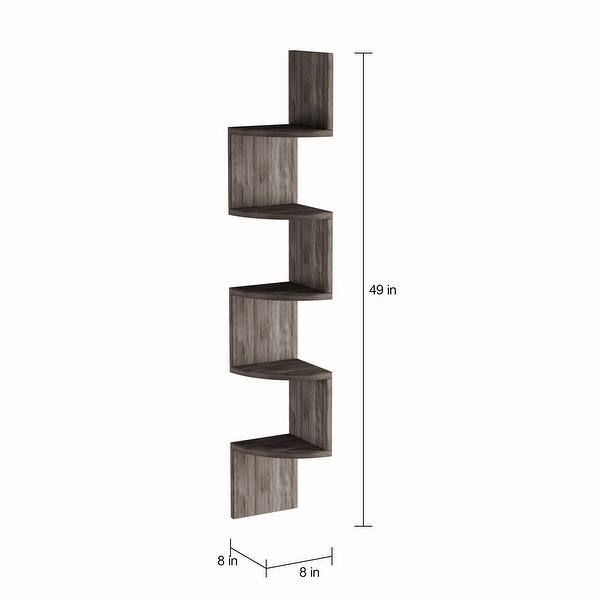 Shop Wood Industrial Corner 5 Tiers Wall Shelf Wooden Mount Rack 7 9 X 9 9 7 9 X 9 9 On Sale Overstock 31299106