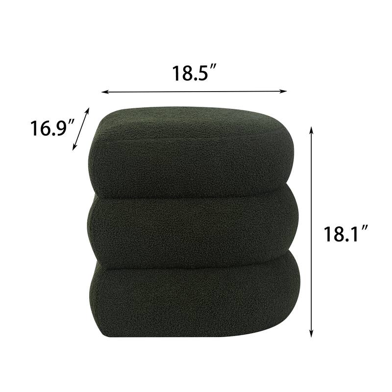 Adeco Boucle Ottoman Upholstered Footrest