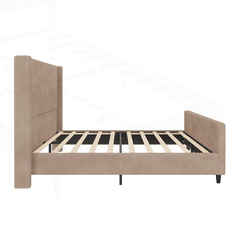 Sturdy and Comfortable Upholstered Bed Frame with Stylish Design for Relaxing Sleep
