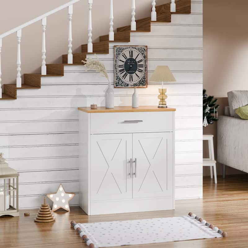 Multifunctional 2-Door Storage Cabinet with Drawer – Kitchen Pantry Organizer, TV Stand