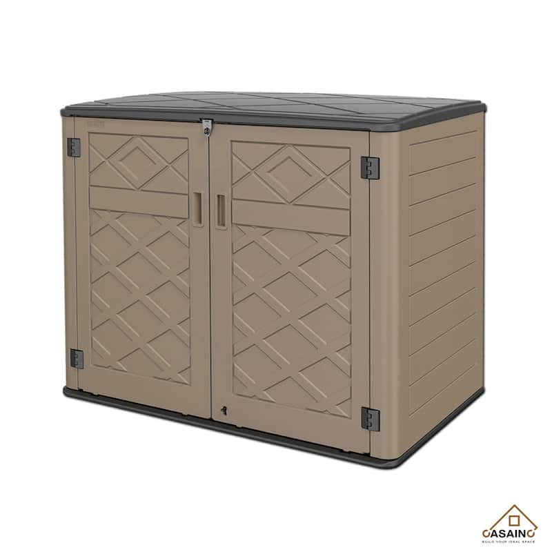53 in. W x 34 in. D x 47 in. H Coffee HDPE Outdoor Storage Cabinet - N/A