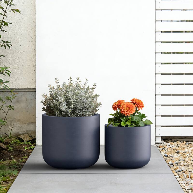 Concrete Round Planter / Pot with Drainage Hole for Indoor & Outdoor