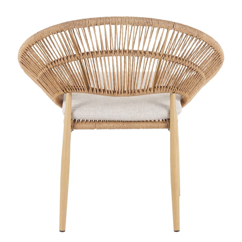 Wicker Dining Chairs Set of 2 Patio Armchairs, Leisure Chair Coffee Chair Reception Chair Side Chair