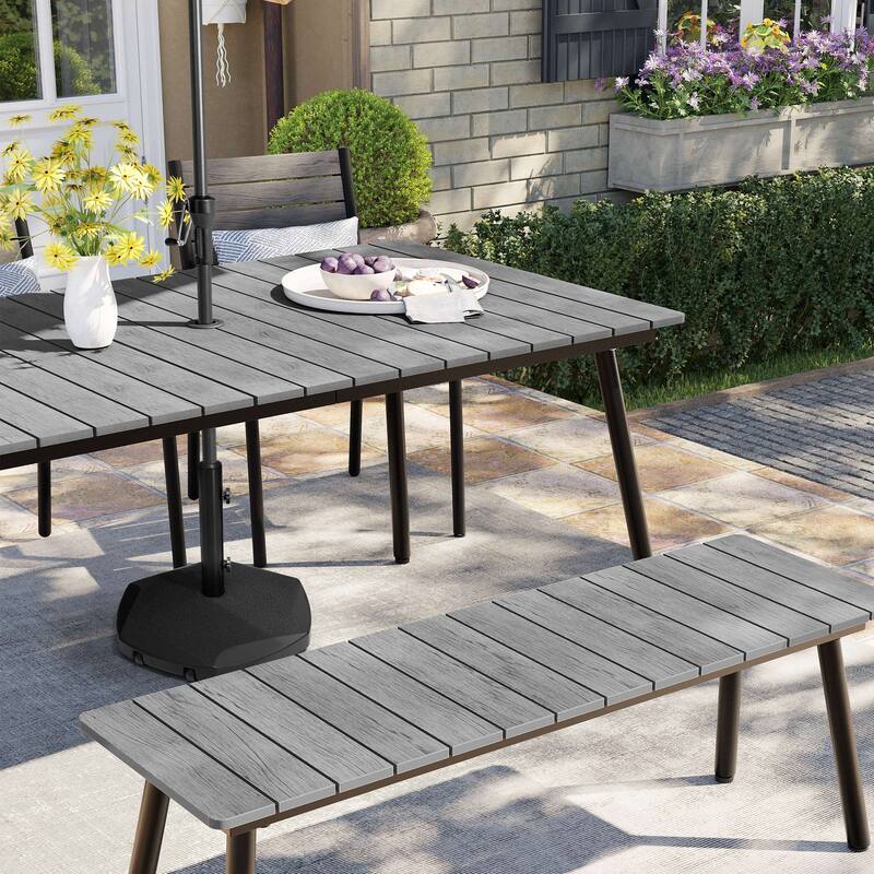 Outdoor 3/5/6-Piece Furniture Patio Dining Set with Rectangular Table