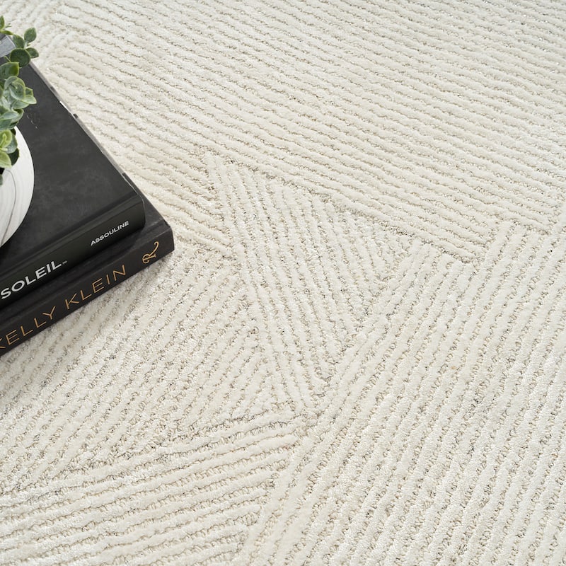 Michael Amini Abstract Linear Shimmer Area Rug