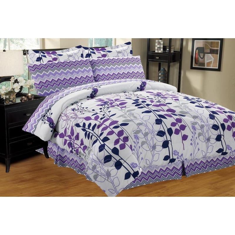 Porch & Den Jenne Reversible Patterned Bed-in-a-Bag 8-PC Comforter Set