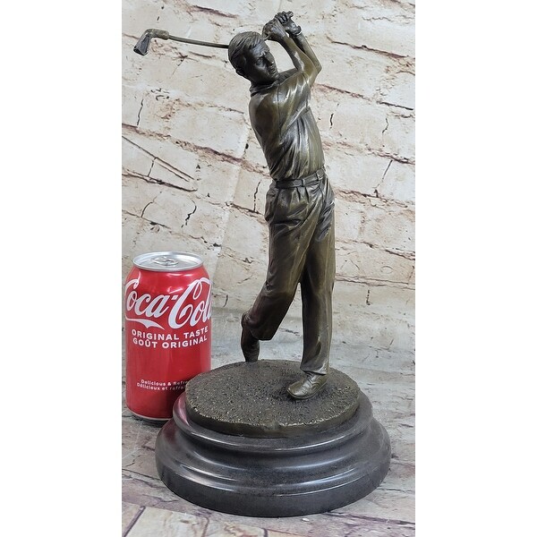 12 Inches Tall Bronze Statue Vintage Golfer Golfing Trophy Bobby
