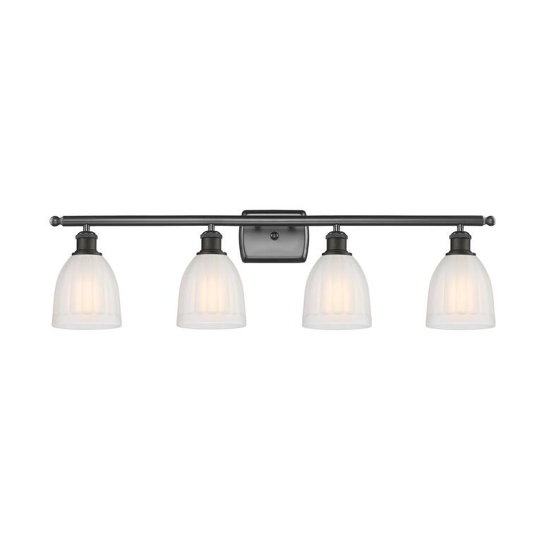 Innovations Lighting Brookfield 4 Light 36" Wide Bathroom Vanity Light - Oil Rubbed Bronze / White
