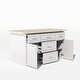 preview thumbnail 6 of 15, Wadrobe White Storage Island with High Gloss Countertop, Kitchen or Closet Organizer