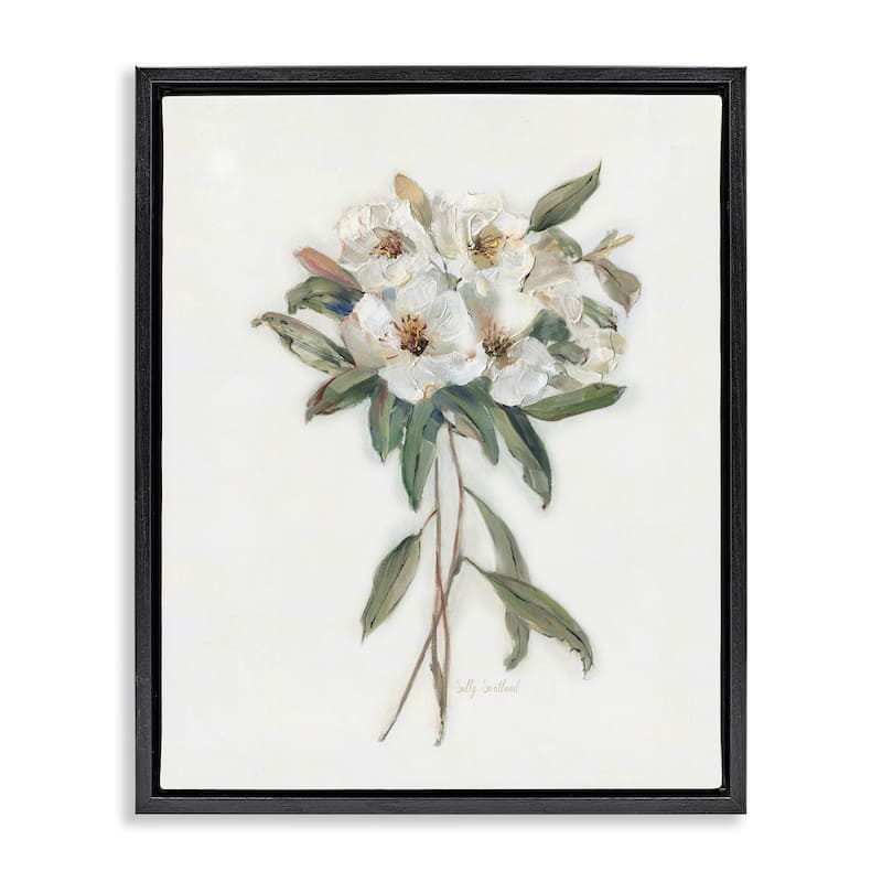 Stupell White Wildflower Bundle Framed Floater Canvas Wall Art Design By Sally Swatland - 25 x 31 - Black