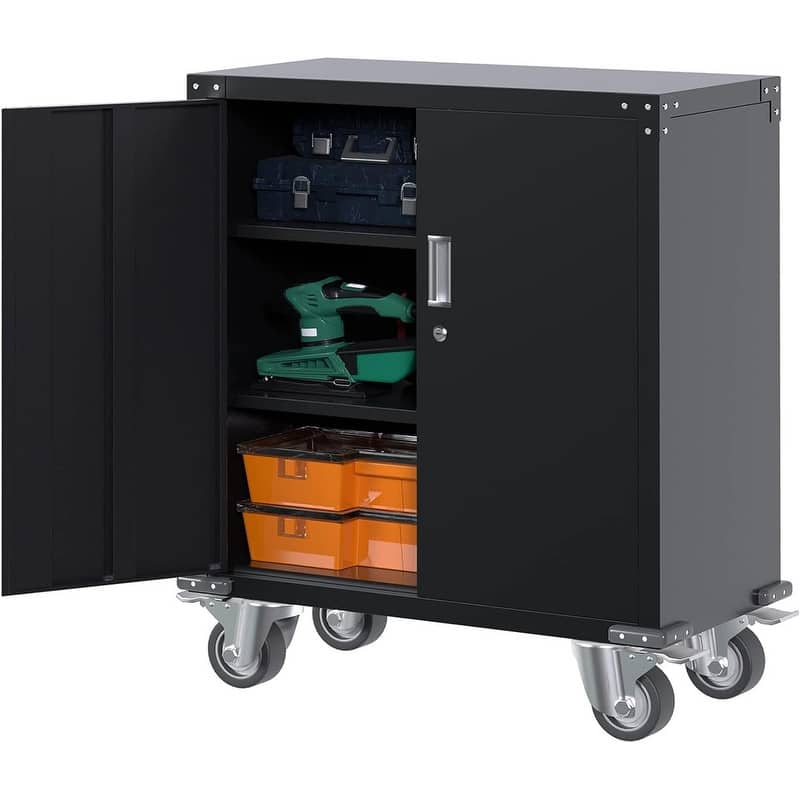 2 Door Tool for Garage, Lockable Garage Storage