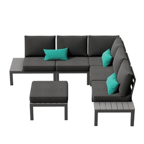 Corvus Fox Bay Aluminum Outdoor 6-piece Sectional Sofa Set