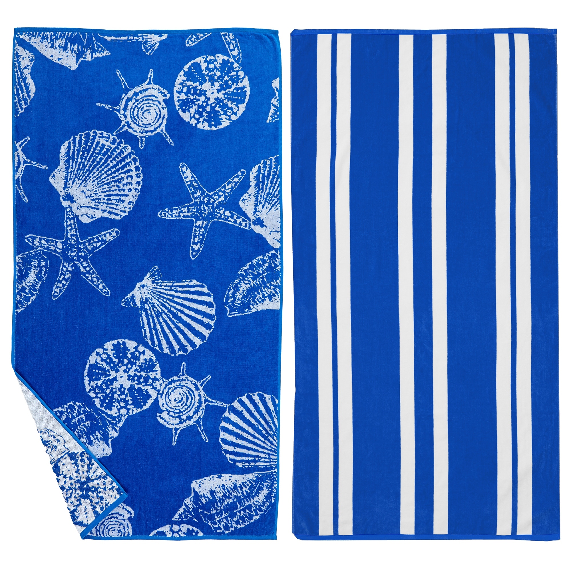Linery & Co. 100% Cotton Jacquard 2 Pack Summer Beach Towels
