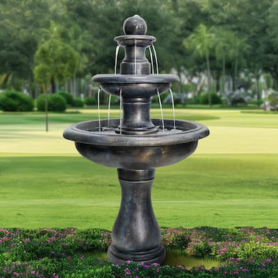 45.2"H 3-Tiers Outdoor Garden Floor Cascading Waterfall