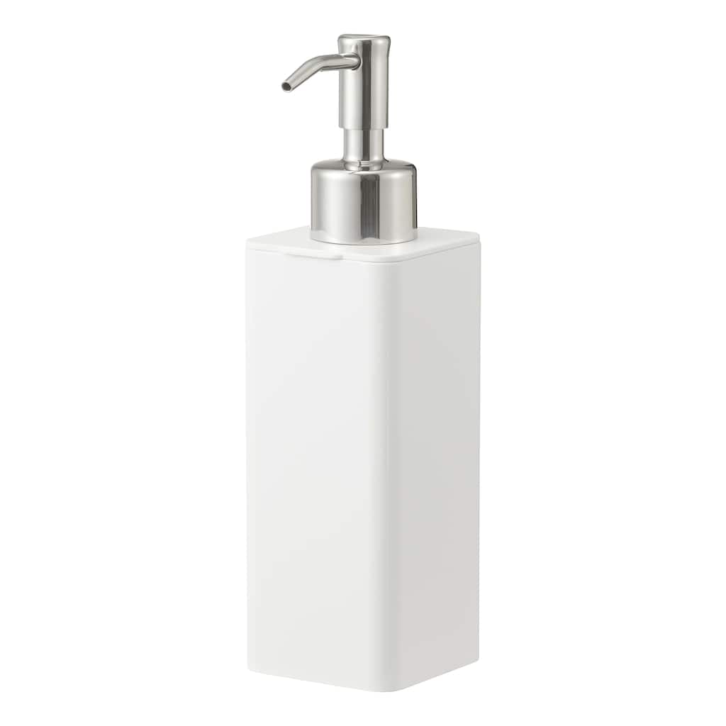 Yamazaki Home Traceless Adhesive Soap Dispenser, ABS Plastic, Holds 1.1 lbs - L 2.95 x W 2.17 x H 7.68 inches