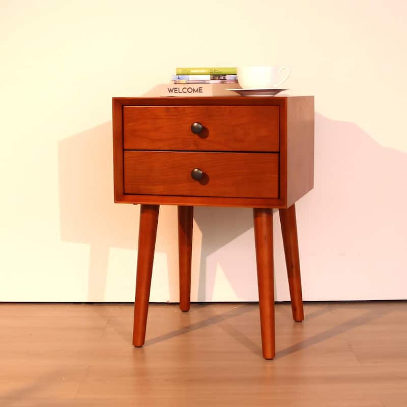 Nightstand with 2-Drawers, Small Side End Table with Storage - Seadrift