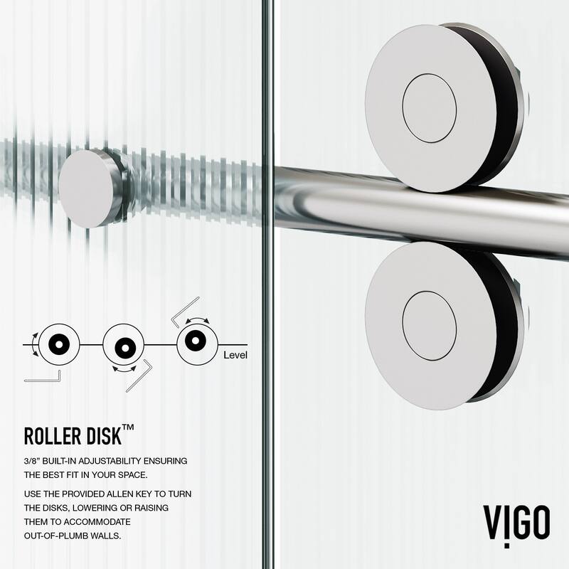 VIGO Elan 68" to 72" W x 74" H Frameless Sliding Shower Door