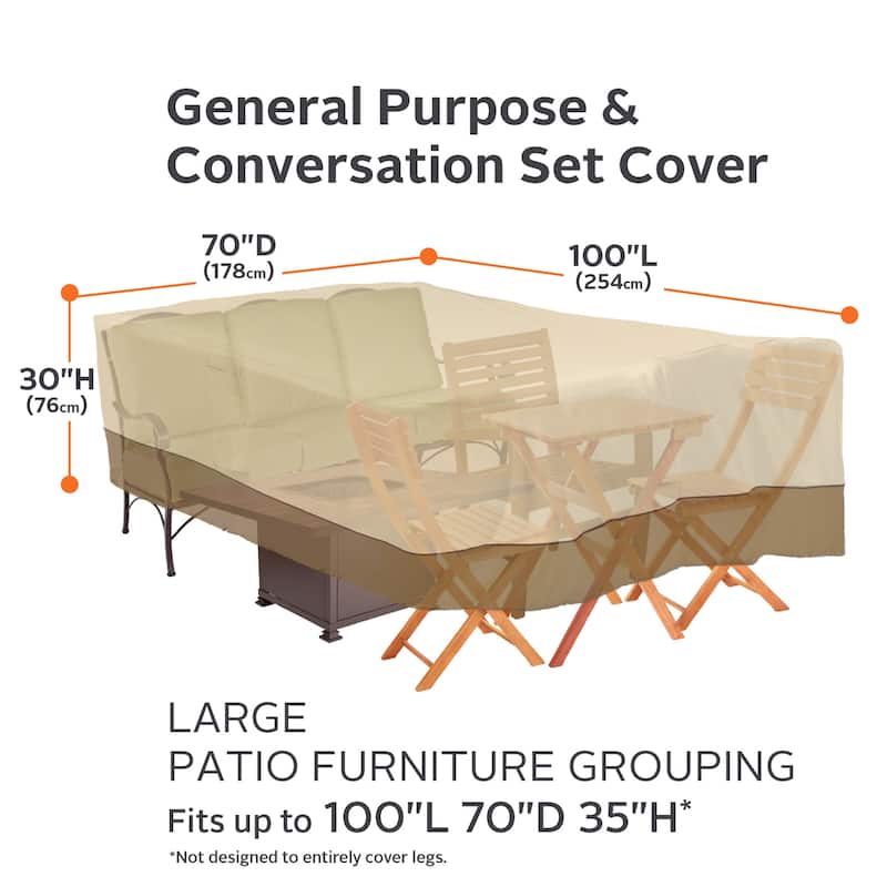 Classic Accessories Veranda Water-Resistant 100 Inch General Purpose Patio Furniture Cover