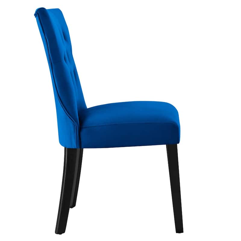 Silhouette Performance Velvet Dining Chairs - Set of 2 - N/A - Navy