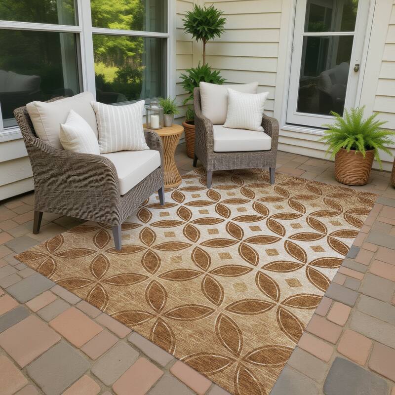Machine Washable Indoor/ Outdoor Modern Gia Chantille Rug - Paprika - 2'6" x 3'10"