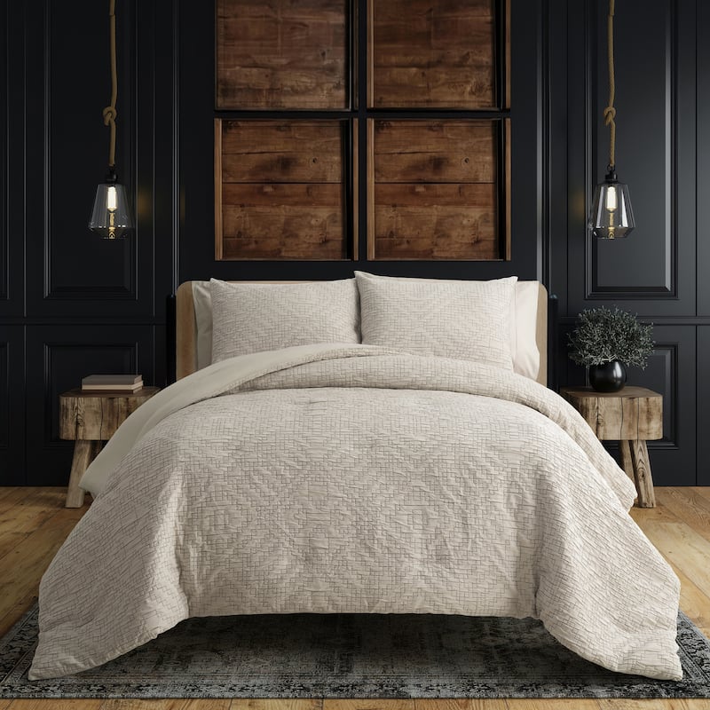 Indigo Road by Egypt Sherrod Veyre Global Geometric 3-Piece Comforter Set - Mushroom - Queen