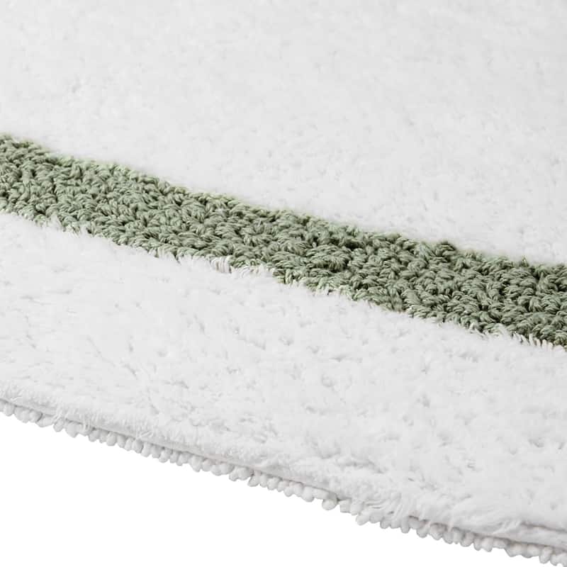 Better Trends Hotel Collection in Race Track 100% Cotton Super Absorbent Reversible Double Sided Machine Washable Bath Mat Rug