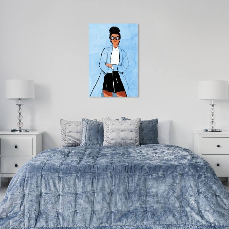 Wynwood Studio Canvas Fashion and Glam Spanish Coattail Blue and Light Blue Modern & Contemporary Wall Art Canvas Print - 36 x 24
