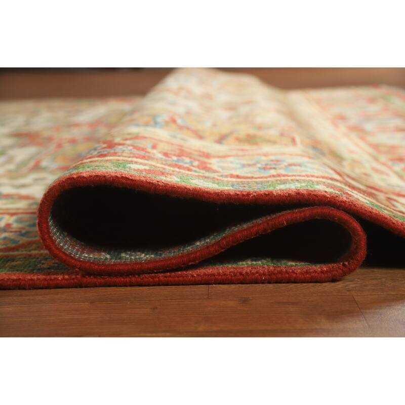 Medallion Heriz Serapi Indian Rug Hand-Knotted Wool Carpet - 7'10" x 9'8"