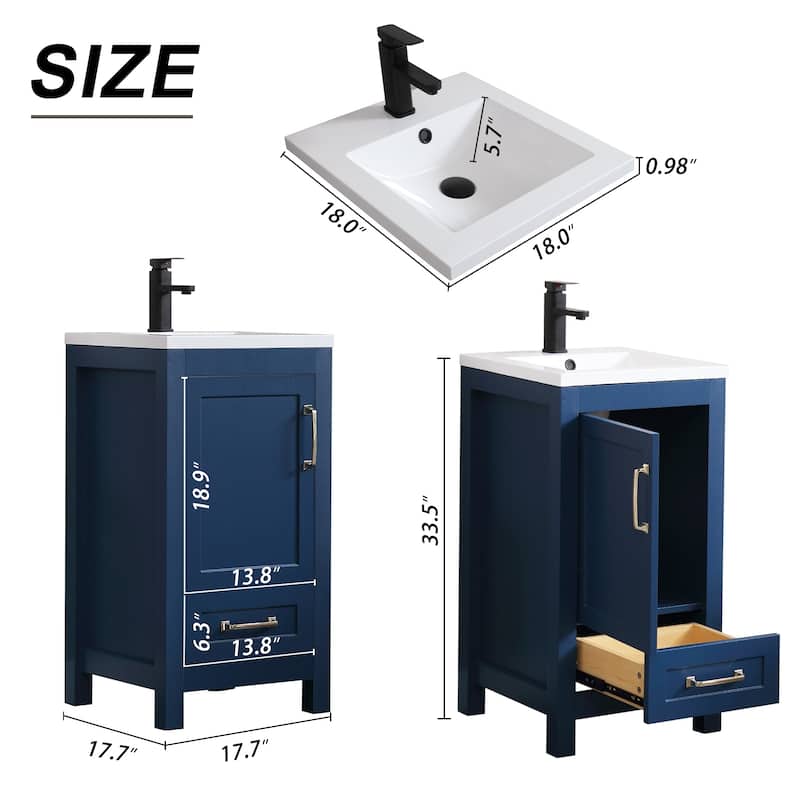 Bathroom Vanity Set W/Drop in Sink Faucet Cabinet Combo
