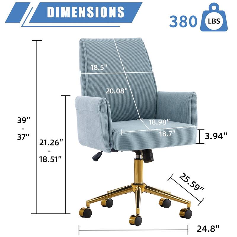Mid-back liftable Office chair, Striped Fabric, ergonomically designed, The mid-back design provides a better sitting experience