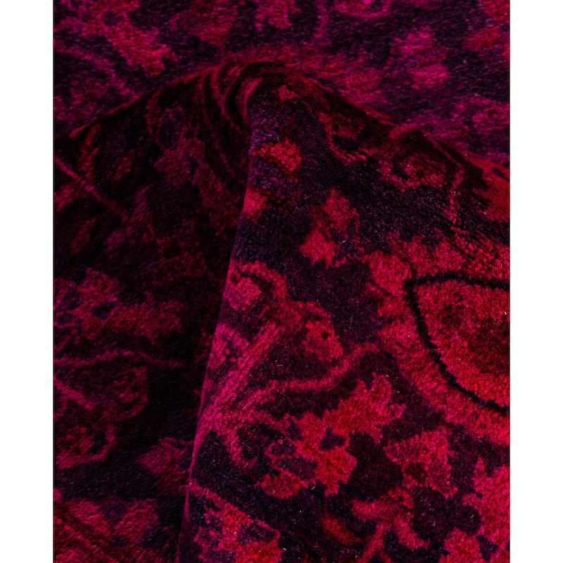 Overdyed One-of-a-Kind Hand-Knotted Area Rug - Purple - 4' 2" x 6' 0"
