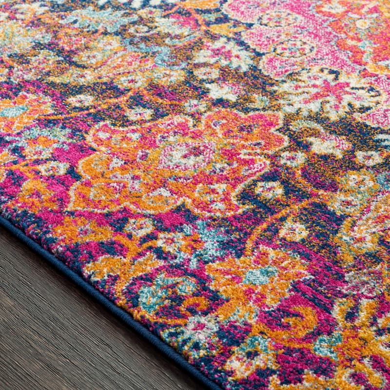 Livabliss Roanoke Vintage Persian Medallion Pink/Multi Area Rug - 7' 10" x 10' 3"