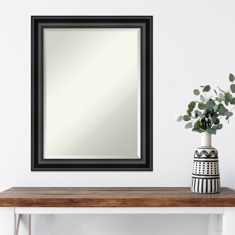 Beveled Wall Mirror - Grand Black Narrow Frame - Grand Black Narrow